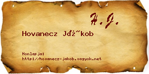 Hovanecz Jákob névjegykártya